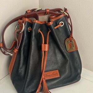 Dooney & Bourke Black and Tan Leather Shoulder Bag